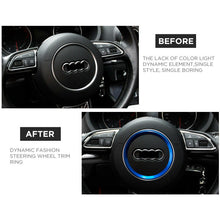 Load image into Gallery viewer, Audi Aluminum Steering Wheel Ring Logo Badge Sticker Emblem Decoration - Blue - US85.COM