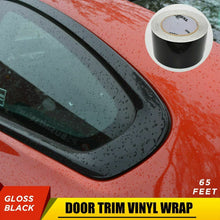 Load image into Gallery viewer, 65&#39; 3&quot; Gloss Black Vinyl Wrap Roll Sheet Film For Door Trim Tint Chrome Delete - US85.COM