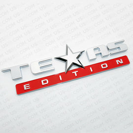 3x Chrome Red TEXAS Edition Logo Emblem Badge Stickers Chevrolet Decoration TEAS - US85.COM