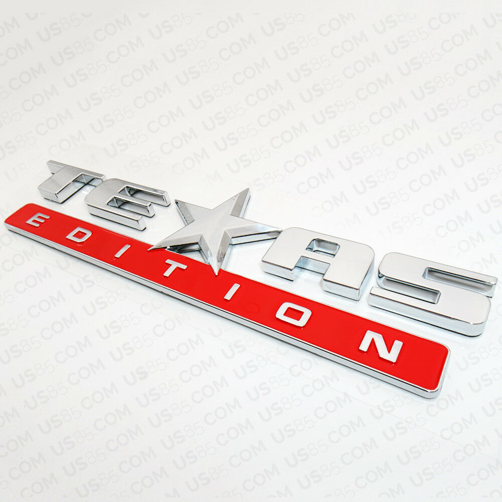 Chrome & Red TEXAS Edition Logo Emblem Badge Stickers Chevrolet Decoration TEAS - US85.COM