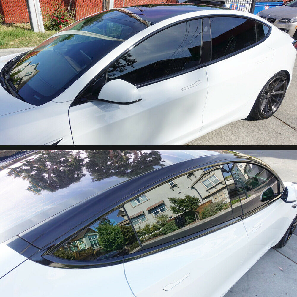 65' 3" Gloss Black Vinyl Wrap Roll Sheet Film For Door Trim Tint Chrome Delete - US85.COM