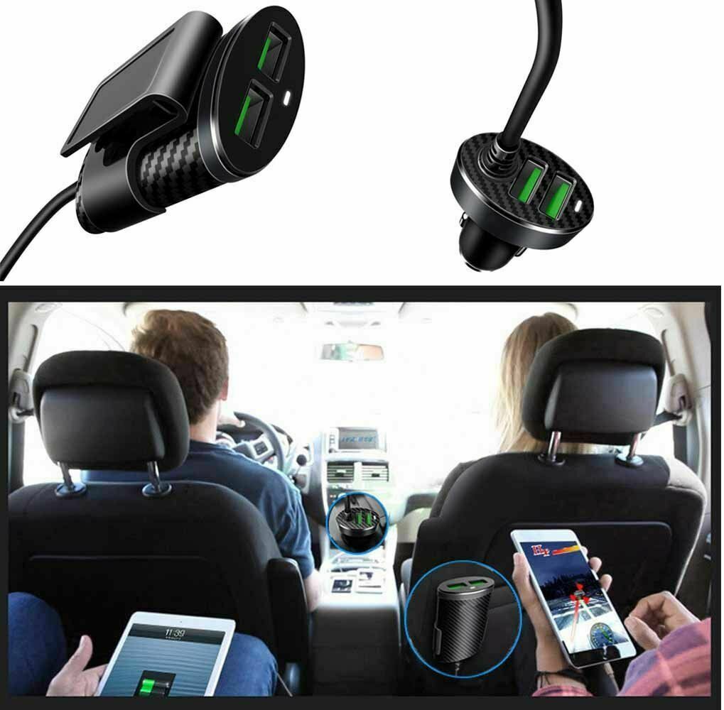 4-Port Multi USB Car  Charger Uber Lyft Driver Front Back Seat Passenger Adapter - US85.COM