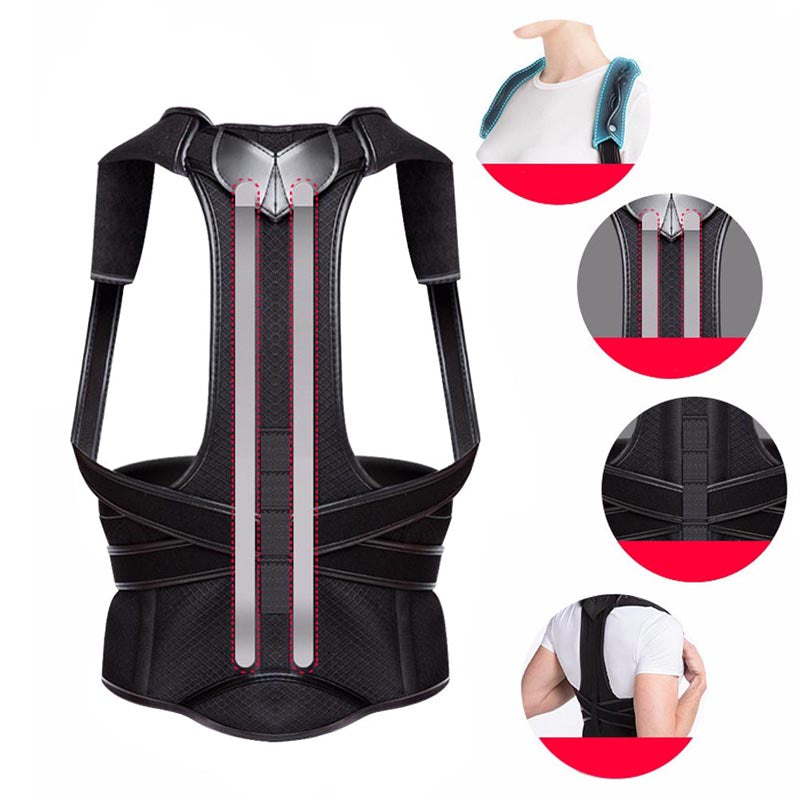 A0659 Tcare Back Brace Posture Corrector with 2-Pieces Removable Aluminum Bars for Women and Men Back Lumbar Support Shoulder Posture Support for Improve Posture Provide and Back Pain Relief