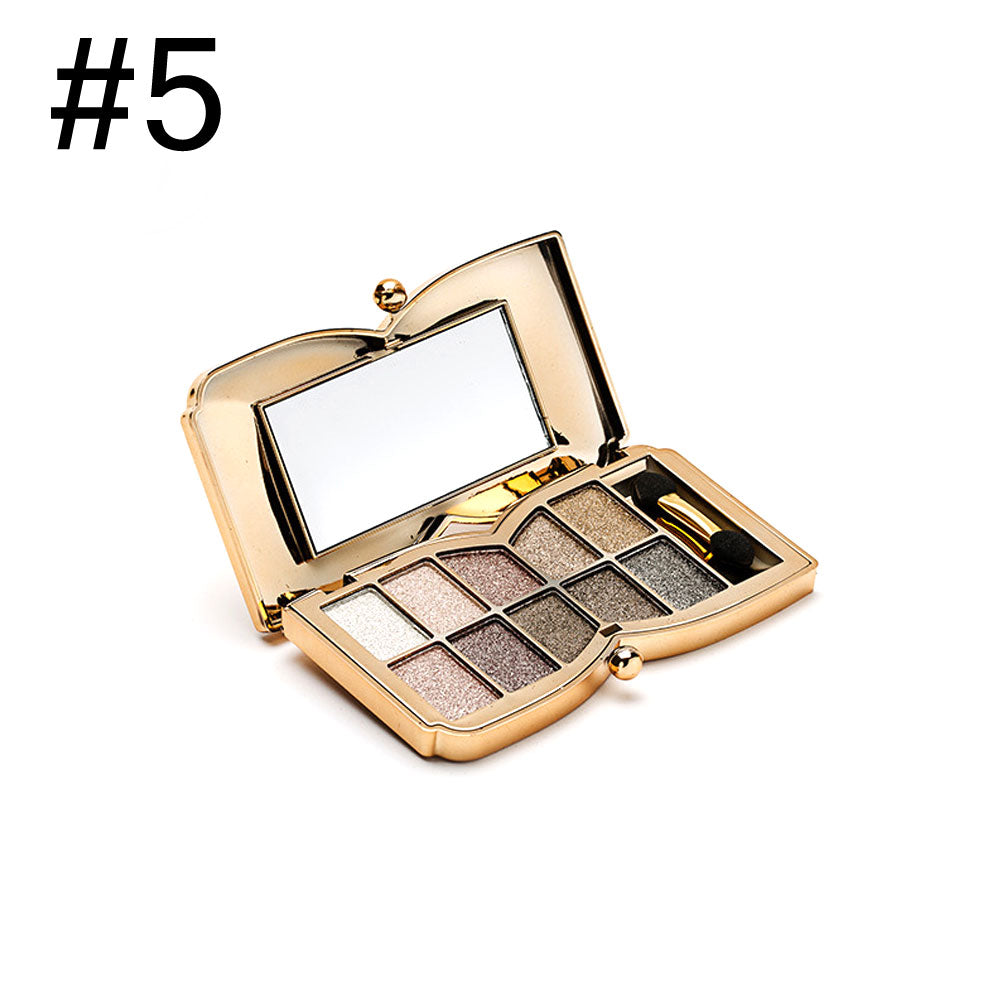 1Pcs Eyeshadow 10 colors Eye Shadow Palette with Eyeshadow Brush and mirror , Professional Shimmer Waterproof Cosmetic Set - US85.COM