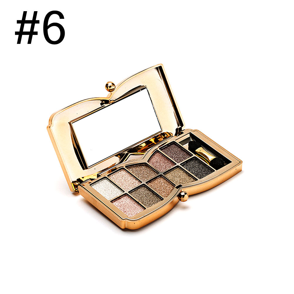1Pcs Eyeshadow 10 colors Eye Shadow Palette with Eyeshadow Brush and mirror , Professional Shimmer Waterproof Cosmetic Set - US85.COM