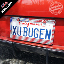 Load image into Gallery viewer, America US Diamond Silver Glitter Crystal Sparkling Bling Metal License Plate Frame Gift - US85.COM