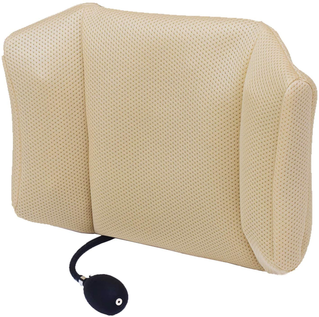 A0662-Tcare Portable Inflatable Lumbar Support Cushion/Massage Pillows - Orthopedic Design for Back Pain Relief - Lumbar Support Pillow with Premium Adjustable Straps