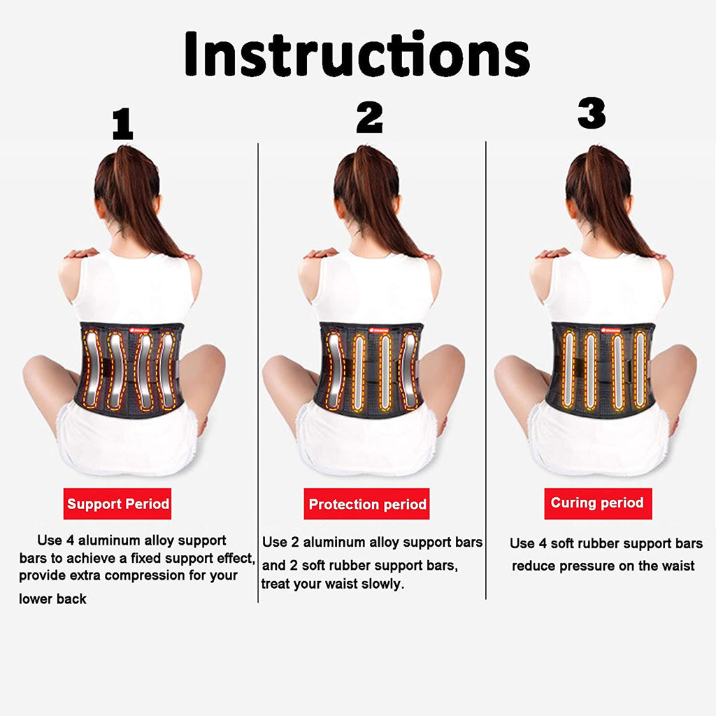 A0648 Lumbar Lower Back Brace and Support Belt - for Men & Women Relieve Lower Back Pain with Sciatica, Scoliosis, Herniated Disc or Degenerative Disc Disease Back Pain Relief