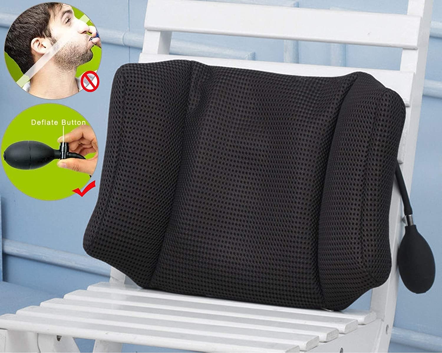 A0697 Tcare Inflatable Lumbar Support Back Cushion with 3D Mesh