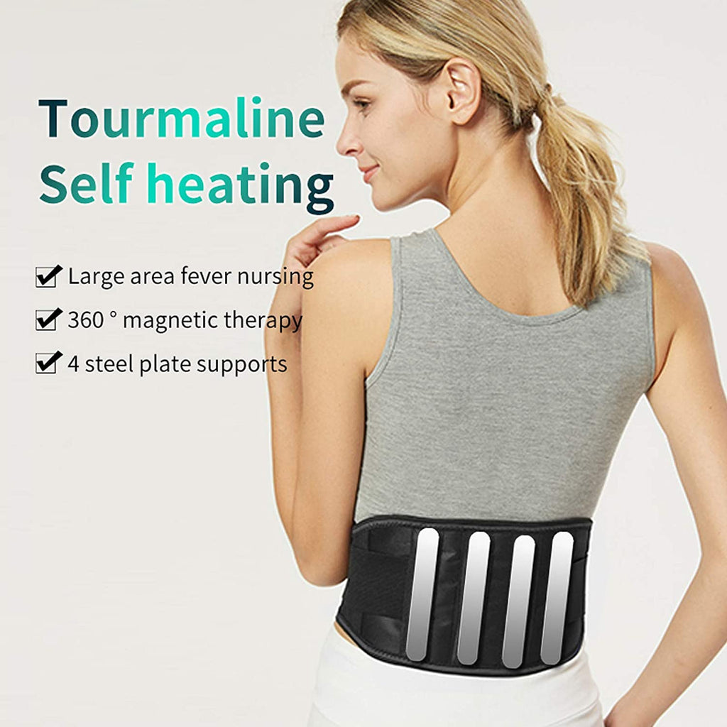A0609  Tcare Adjustable Tourmaline Self Heating Magnetic Therapy Waist Support Belt Lumbar Back Waist Brace Double Band Health Care