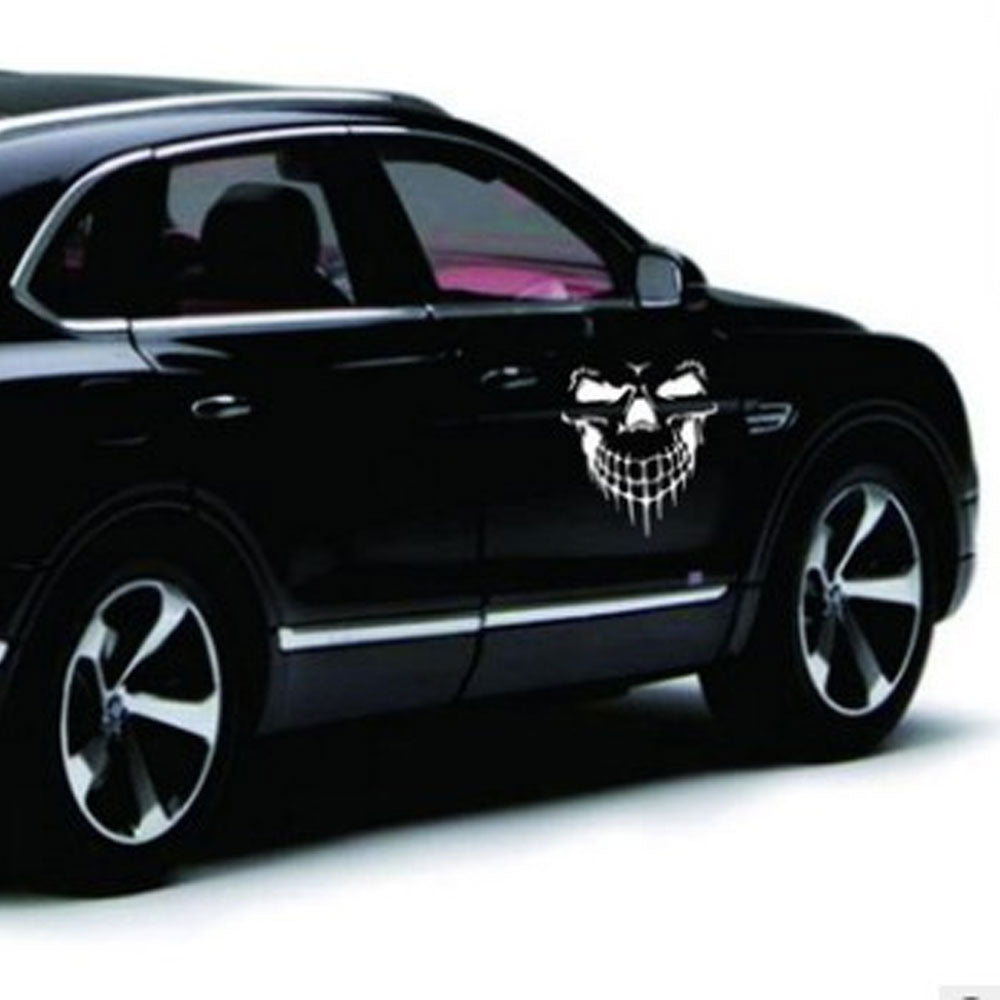 1Pcs Car Decal Reflective Skull Car Truck Sticker Racing Window Decal Funny Car Sticker - US85.COM