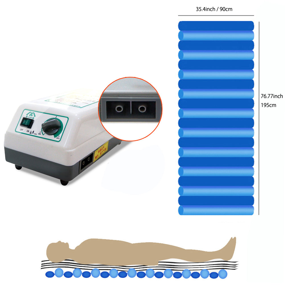 Tcare Alternating Pressure Mattress- Inflatable Bed Pad for Pressure Ulcer and Pressure Sore Treatment - Fits Standard Hospital Beds - Includes Electric Air Pump & Mattress Pad - US85.COM