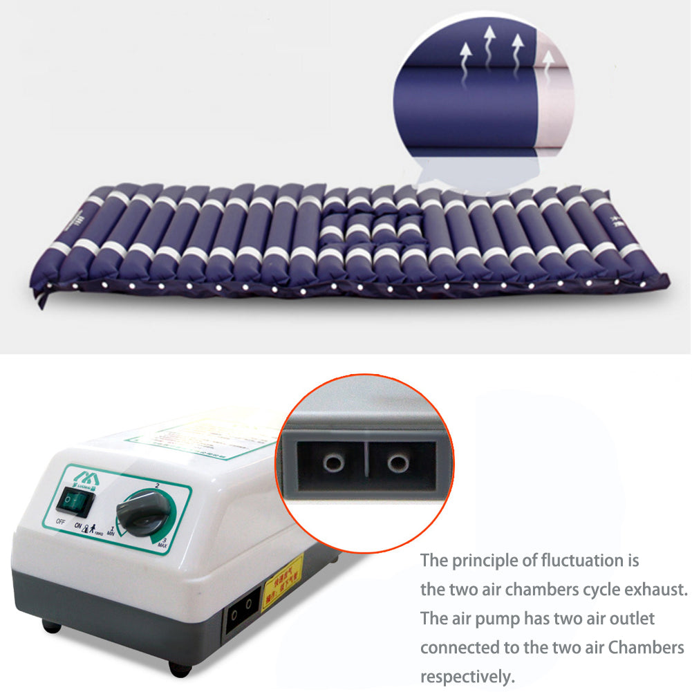 Tcare Alternating Pressure Mattress- Inflatable Bed Pad for Pressure Ulcer and Pressure Sore Treatment - Fits Standard Hospital Beds - Includes Electric Air Pump & Mattress Pad - US85.COM