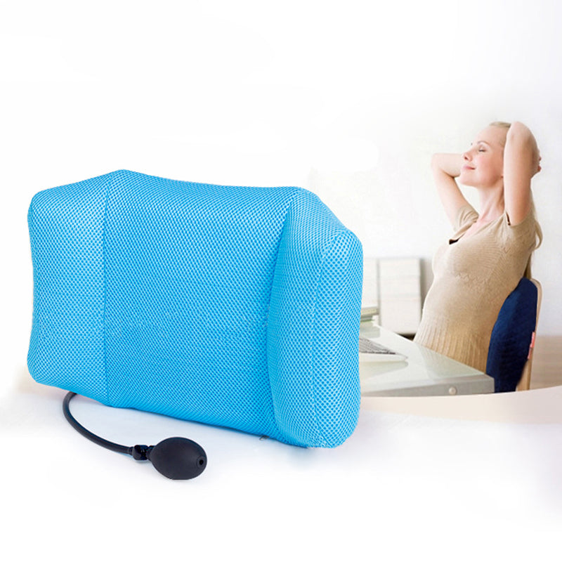 A0662-Tcare Portable Inflatable Lumbar Support Cushion/Massage Pillows - Orthopedic Design for Back Pain Relief - Lumbar Support Pillow with Premium Adjustable Straps