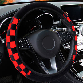 Fashion Universal Plush Fabric Car Steering Wheel Cover Diameter 38cm Car Accessories Auto Decoration