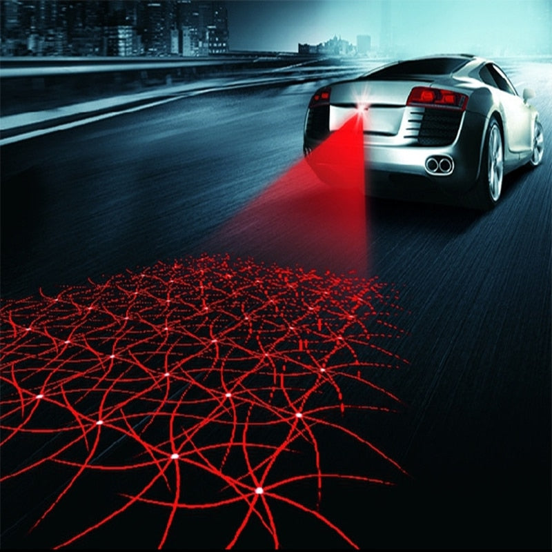Car LED Laser Fog Light Anti Collision Tail Lamp Auto Accessories Braking Parking Signal Warning Lamps Car Decoration