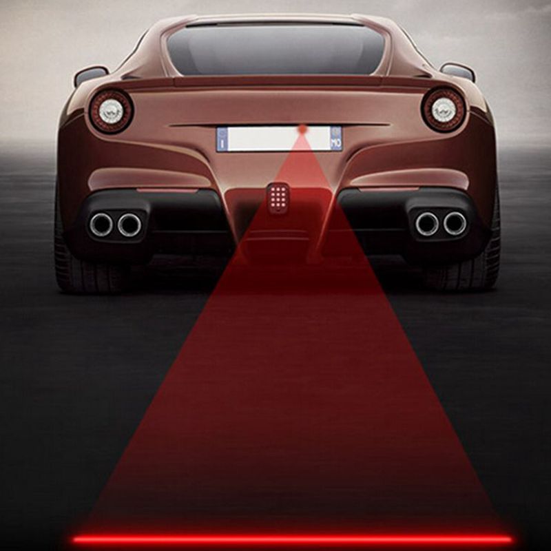 Car LED Laser Fog Light Anti Collision Tail Lamp Auto Accessories Braking Parking Signal Warning Lamps Car Decoration