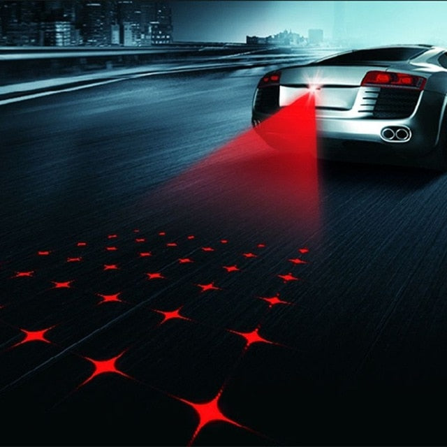 Car LED Laser Fog Light Anti Collision Tail Lamp Auto Accessories Braking Parking Signal Warning Lamps Car Decoration