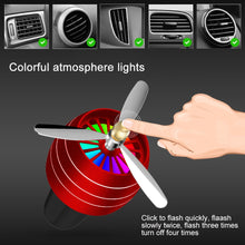 Load image into Gallery viewer, Mini LED Atmosphere Light Fan for Alloy Auto Vent Outlet Perfume Clip Car Smell Air Freshener Conditioning  Fresh Aromatherapy Fragrance