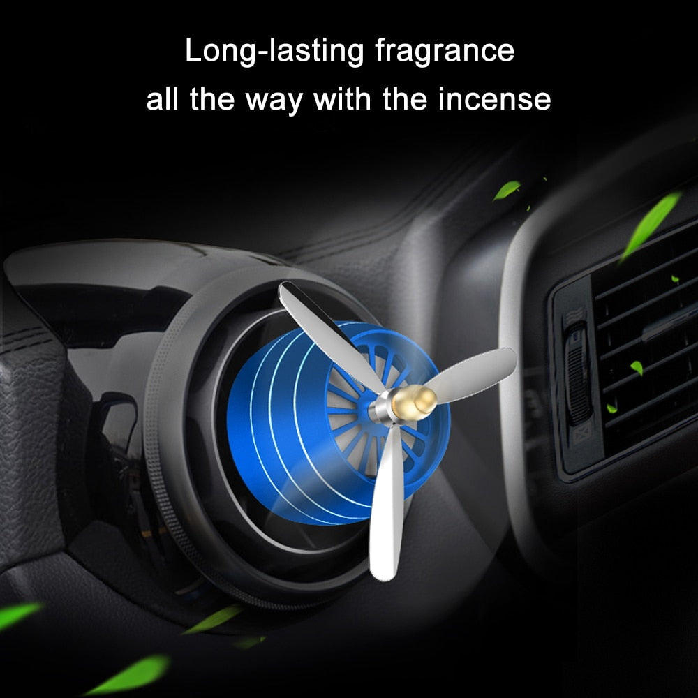 Mini LED Atmosphere Light Fan for Alloy Auto Vent Outlet Perfume Clip Car Smell Air Freshener Conditioning  Fresh Aromatherapy Fragrance