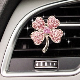 Fashion Diamond Pearl Bow Flower Car Styling Air Freshener Perfume For Car Air Condition Vent Smell Accessories Decoration