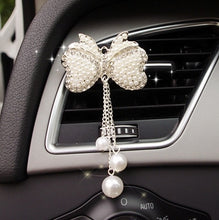 Load image into Gallery viewer, Fashion Diamond Pearl Bow Flower Car Styling Air Freshener Perfume For Car Air Condition Vent Smell Accessories Decoration