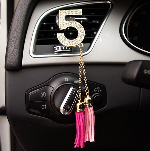 Fashion Diamond Pearl Bow Flower Car Styling Air Freshener Perfume For Car Air Condition Vent Smell Accessories Decoration