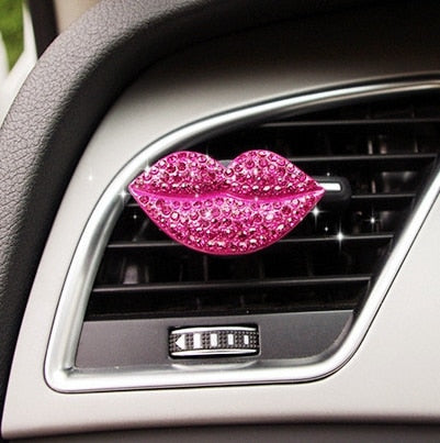 Fashion Diamond Pearl Bow Flower Car Styling Air Freshener Perfume For Car Air Condition Vent Smell Accessories Decoration