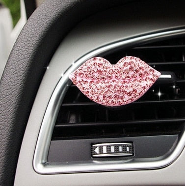 Fashion Diamond Pearl Bow Flower Car Styling Air Freshener Perfume For Car Air Condition Vent Smell Accessories Decoration