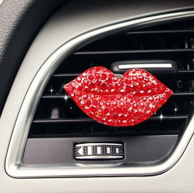 Fashion Diamond Pearl Bow Flower Car Styling Air Freshener Perfume For Car Air Condition Vent Smell Accessories Decoration