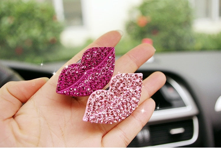 Fashion Diamond Pearl Bow Flower Car Styling Air Freshener Perfume For Car Air Condition Vent Smell Accessories Decoration