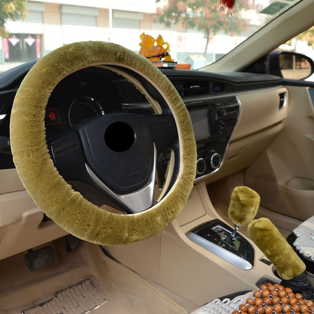 Universal High Quality Smooth Warm Plush Steering Wheel Cover for Car Accessories Decoration