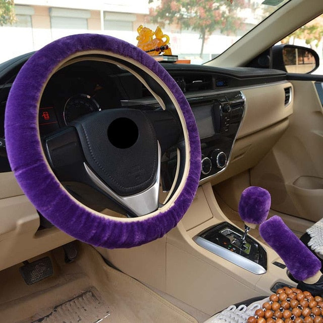 Universal High Quality Smooth Warm Plush Steering Wheel Cover for Car Accessories Decoration