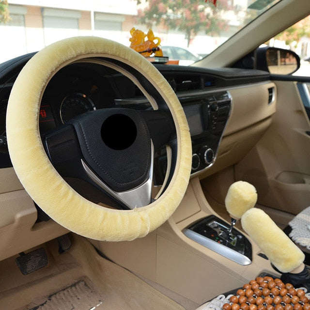 Universal High Quality Smooth Warm Plush Steering Wheel Cover for Car Accessories Decoration