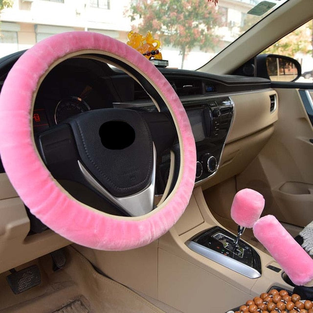 Universal High Quality Smooth Warm Plush Steering Wheel Cover for Car Accessories Decoration
