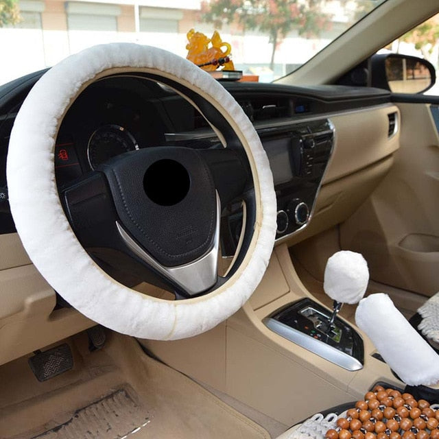 Universal High Quality Smooth Warm Plush Steering Wheel Cover for Car Accessories Decoration