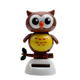 Cute Owl Birds Car Styling Solar Powered Swing Doll Dancing Shaking Head Dashboard Decoration