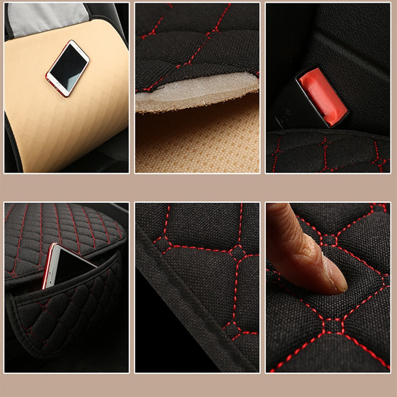 Big Size Universal Flax Car Seat Cover Protector for Front Seat Backrest Cushion Pad Mat Comfortable Auto Front Interior Styling Truck SUV or Van