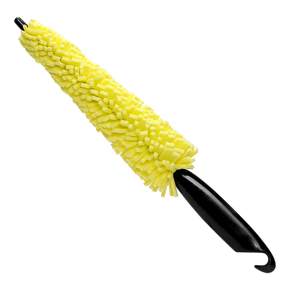 Car Wheel Wash Brush Vehicle Cleaning Wheel Rims Tire Washing Brush Auto Scrub Brush Car Wash Sponges Tools with Plastic Handle