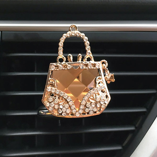 Car Air Freshener Auto Outlet Perfume Clip Bling Crystal Diamond Purse or High-heeled Shoes Style for Women Girls