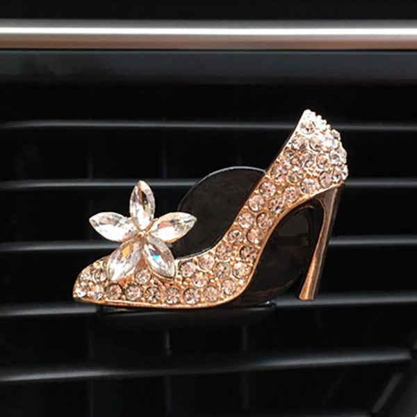 Car Air Freshener Auto Outlet Perfume Clip Bling Crystal Diamond Purse or High-heeled Shoes Style for Women Girls