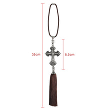 Load image into Gallery viewer, Car Rear View Mirror Pendant Hanging Metal and Crystal Diamond Cross Jesus Christian Styling Auto Accessories Decoration
