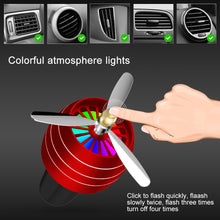 Load image into Gallery viewer, Mini LED Atmosphere Light Fan for Alloy Auto Vent Outlet Perfume Clip Car Smell Air Freshener Conditioning  Fresh Aromatherapy Fragrance