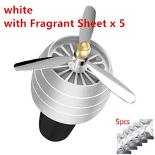 Load image into Gallery viewer, Mini LED Atmosphere Light Fan for Alloy Auto Vent Outlet Perfume Clip Car Smell Air Freshener Conditioning  Fresh Aromatherapy Fragrance