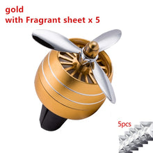 Load image into Gallery viewer, Mini LED Atmosphere Light Fan for Alloy Auto Vent Outlet Perfume Clip Car Smell Air Freshener Conditioning  Fresh Aromatherapy Fragrance