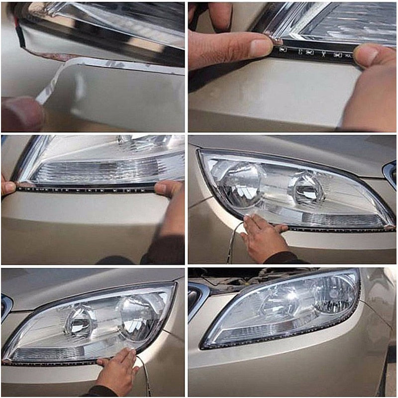 1x Car LED Strip DIY Bulb Atmosphere Decorative lamp Auto inerior Running Light