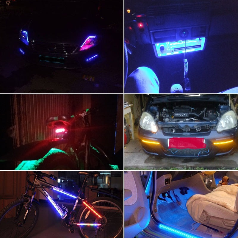 1x Car LED Strip DIY Bulb Atmosphere Decorative lamp Auto inerior Running Light