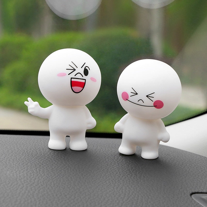 Cute Expression Cartoon Doll Car Decoration Dashboard Auto Interior Decor Accessories
