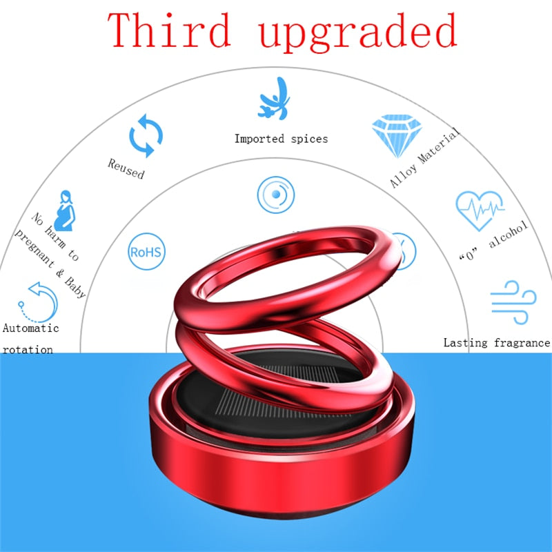 Fashion Solar Auto Rotating Car Perfume Air Freshener Fragrance for Auto Accessories or Home Decoration Ornament