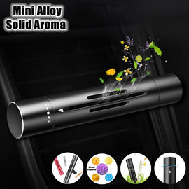 Mini Alloy Solid Aroma Car Air Freshener Air Vent Perfume Fresh Scented Flavoring for Auto Interior Accessories Decoration